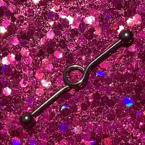 Industrial Bar Piercing Loop Titanium Swirl Size 14g Body Jewelry Barbell goth